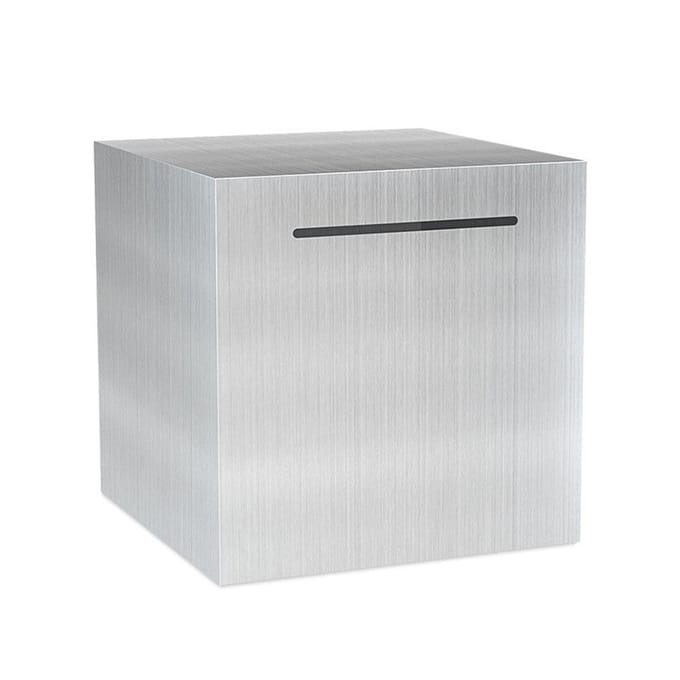 Tirelire cubique en acier argenté, grande capacité, boîte à monnaie en métal, boîte à monnaie, cadeau d'anniversaire gray
