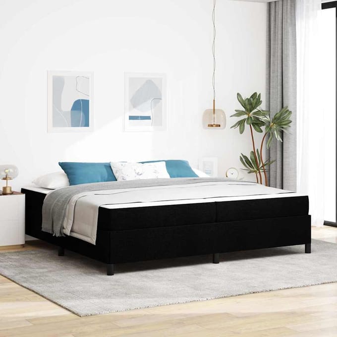 vidaXL - Boxspring - bed - Zwart - 200 - x - 200 - cm - Stof