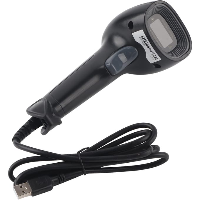 1D Handheld Barcodescanner Afbeelding Barcodelezer USB Bedraad Scanpistool voor Winkel Supermarkt gray