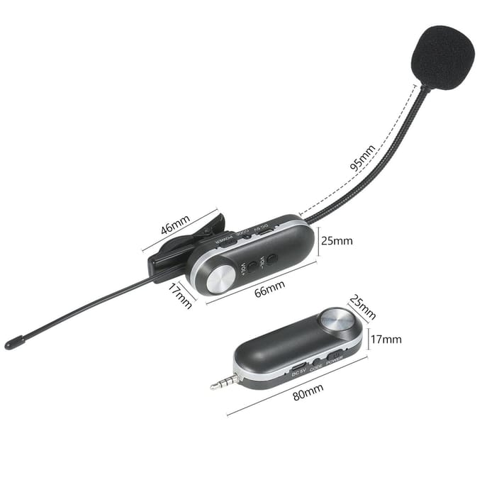 UHF Headset Draadloze Microfoon Instrument Microfoon Omni-directionele Hifi Microfoon Draadloos Instrument zwart