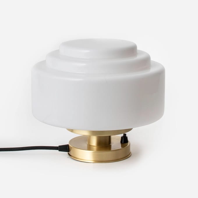Tafellamp Getrapt Ø 25 20's Messing - Art Deco Trade