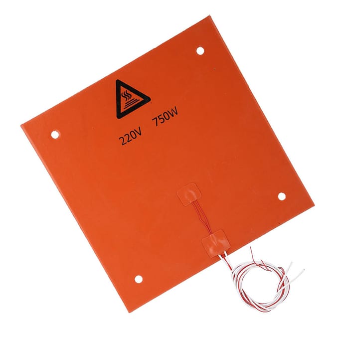 3D Printer Accessoires Siliconen Hot Verwarmd Bed Verwarmingskussen 220v 750w 310*310mm Pons red