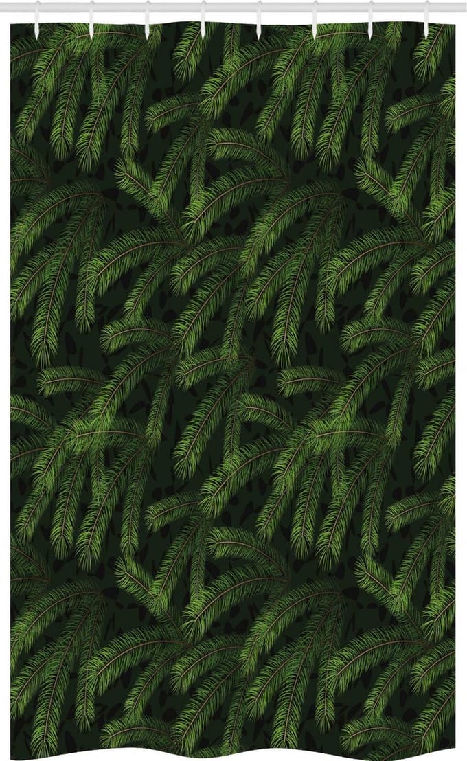 ABAKUHAUS Douchegordijn Winter – 120x180 cm – Groen/Karamel