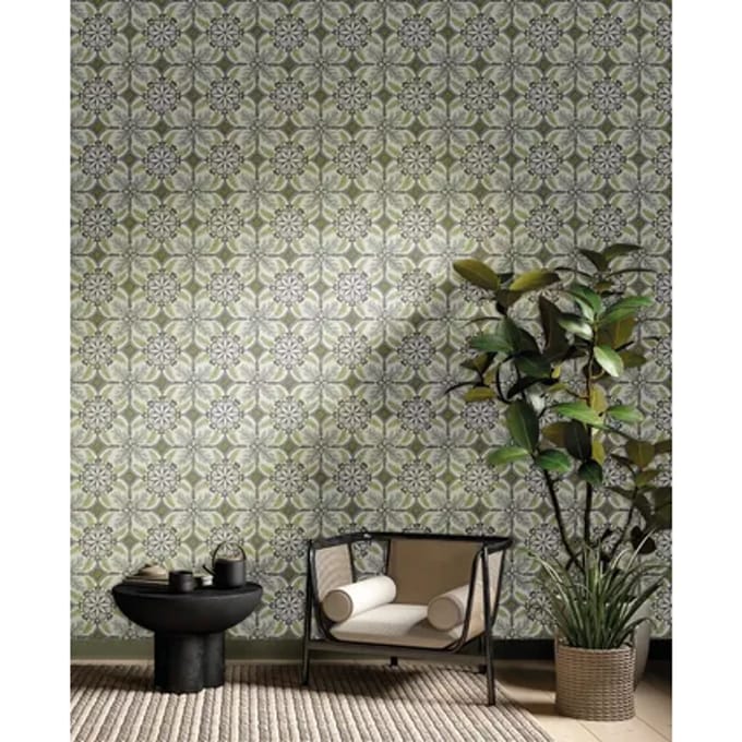 Decoprint Antibes Behang getekende bloemen motief - AN28241   5415058090104   Behang