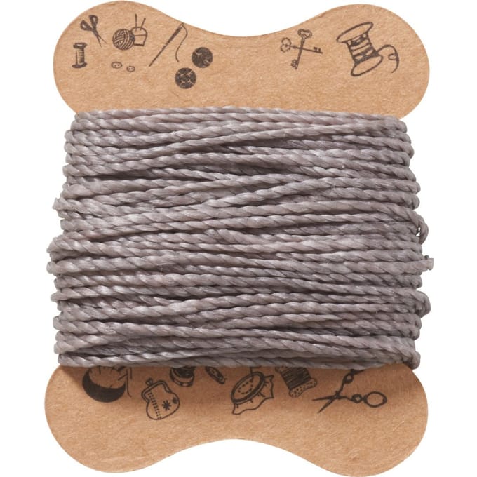 Micro macramé koord, gewaxt - Grafiet