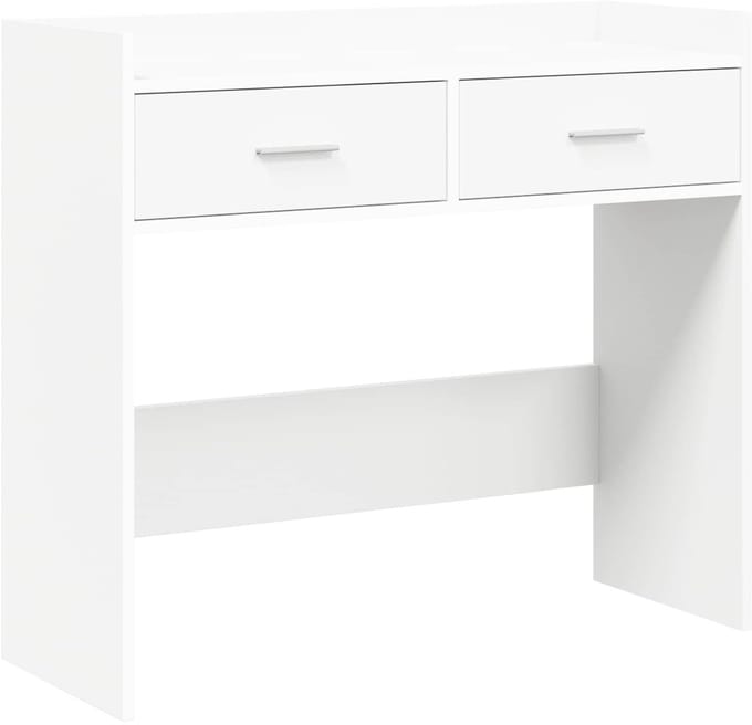 vidaXL - Wandtafel - Wit - 90 - x - 35 - x - 80 - cm - Bewerkt - hout