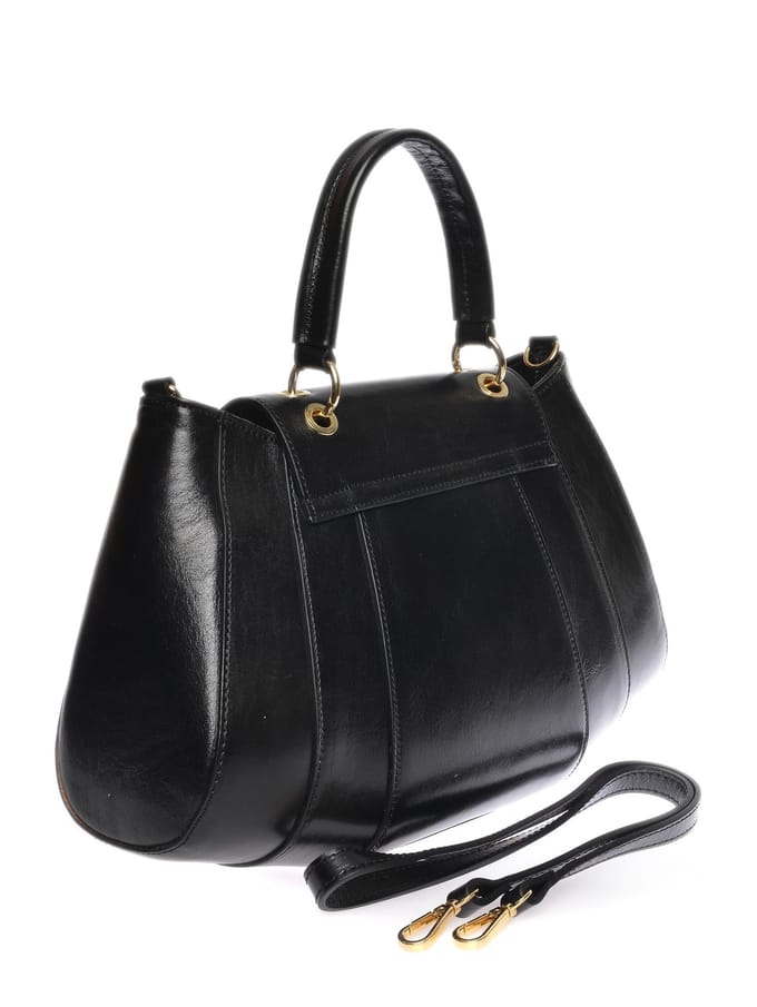 Isabella Rhea Zwart Rundleer Tas