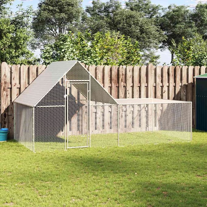 vidaXL - Kippenren - 4x2x2 - m - gegalvaniseerd - staal
