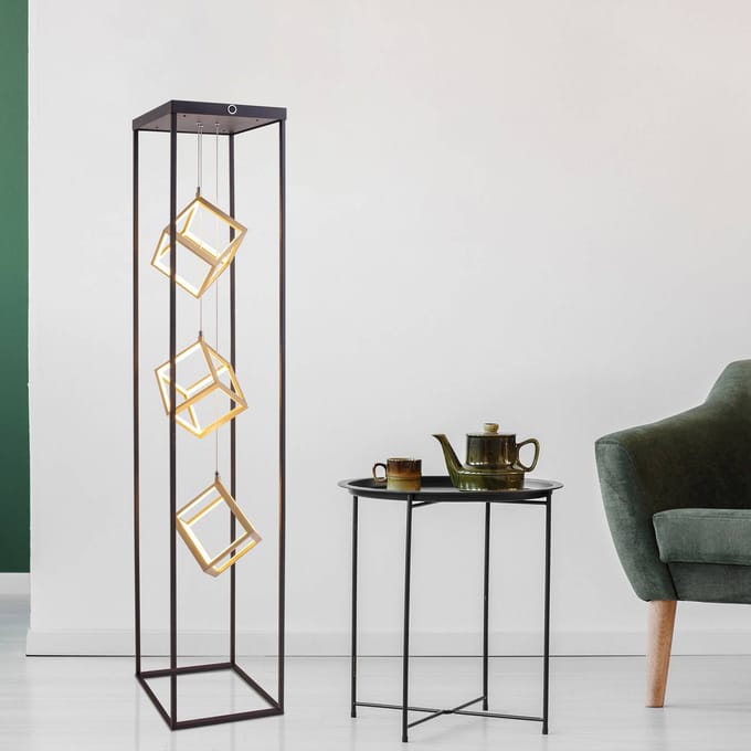 Näve LED vloerlamp Tripolis 3-traps dimbaar 3-lamps