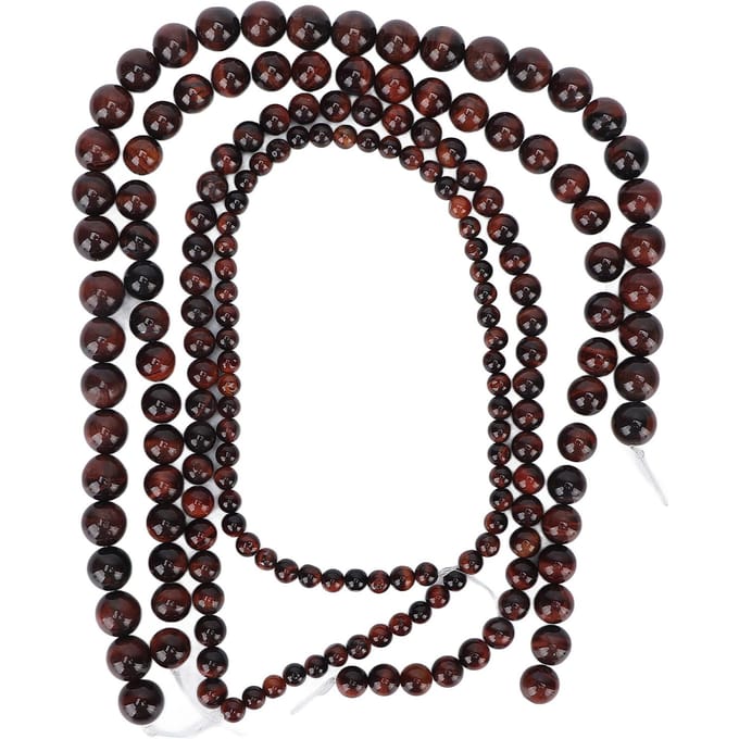 4 Cordes Bijoux DIY Perle Délicate Élégante Perle Pierre Naturelle pour Fabrication de Bracelet Collier (rouge) black