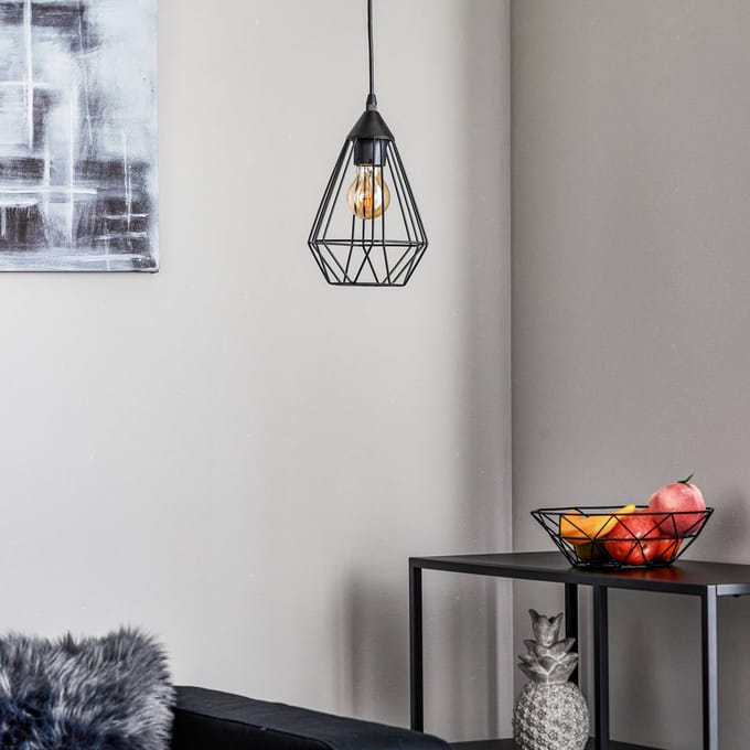 EGLO Tarbes Hanglamp - E27 - Ø 17,5 cm - Zwart