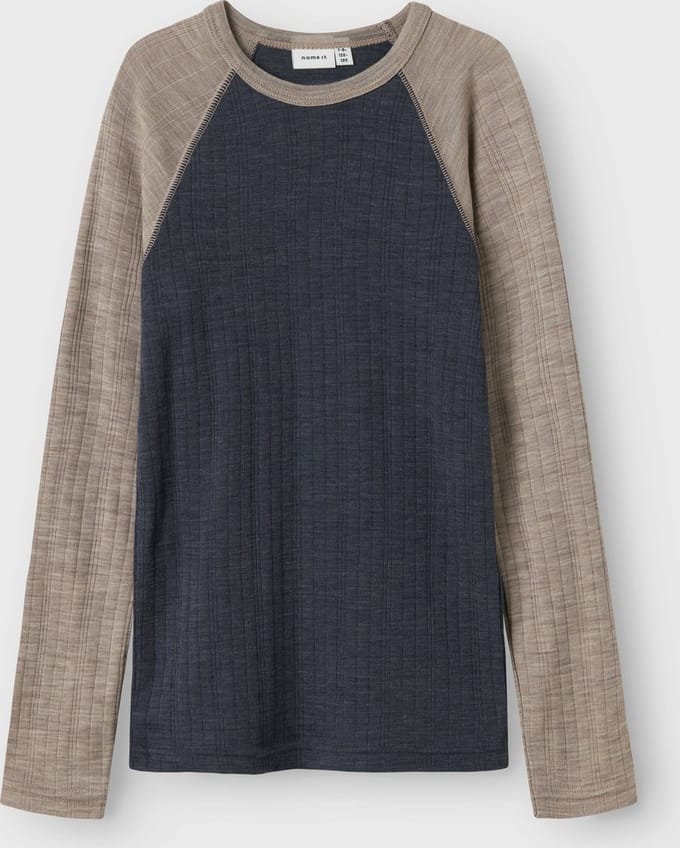 NAME IT - NKMWANG WOOL NEEDLE LS TOP SOLID - Jongens - Lange mouwen shirts
