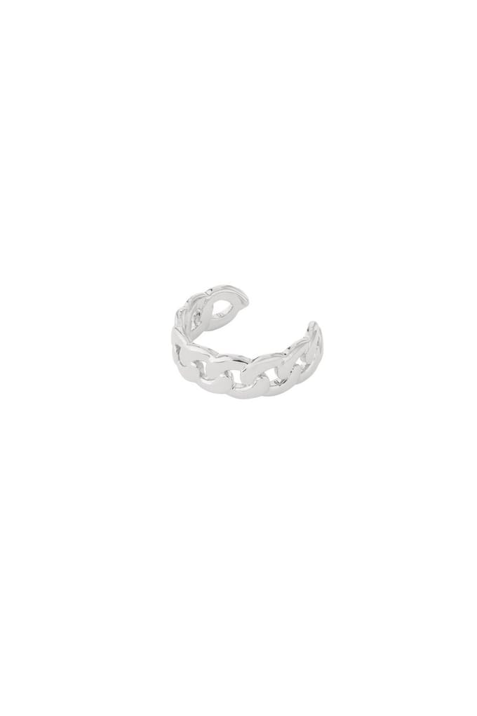Bijoutheek Earcuff Platte Schakel Zilver