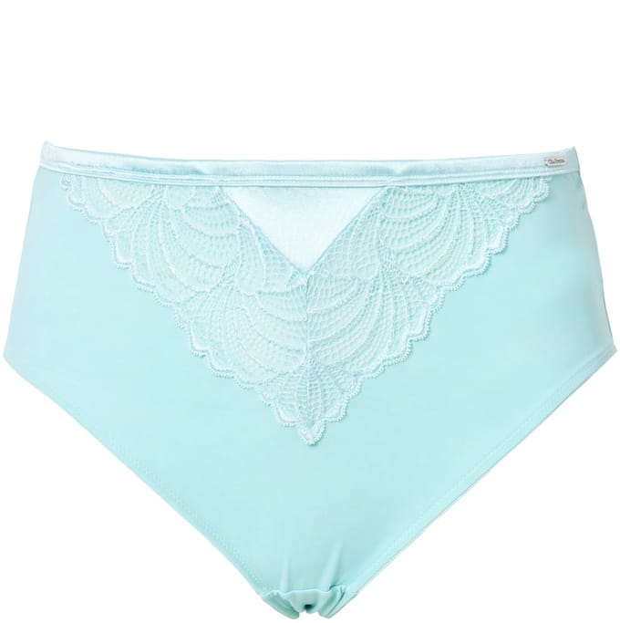 Ulla Popken - Dames - Midislip kant microvezel - Licht mintgroen - Maat 54+