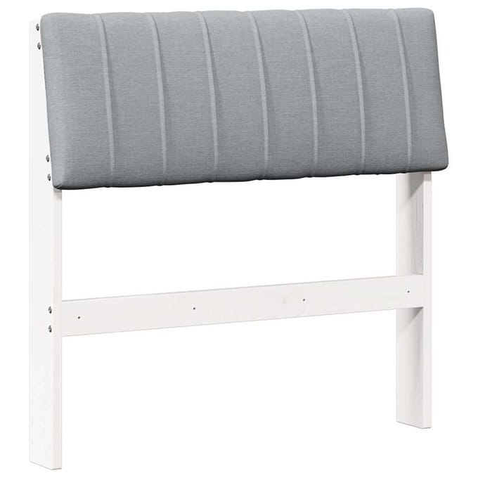 vidaXL Gestoffeerd hoofdbord Lichtgrijs 75 cm Massief grenenhout