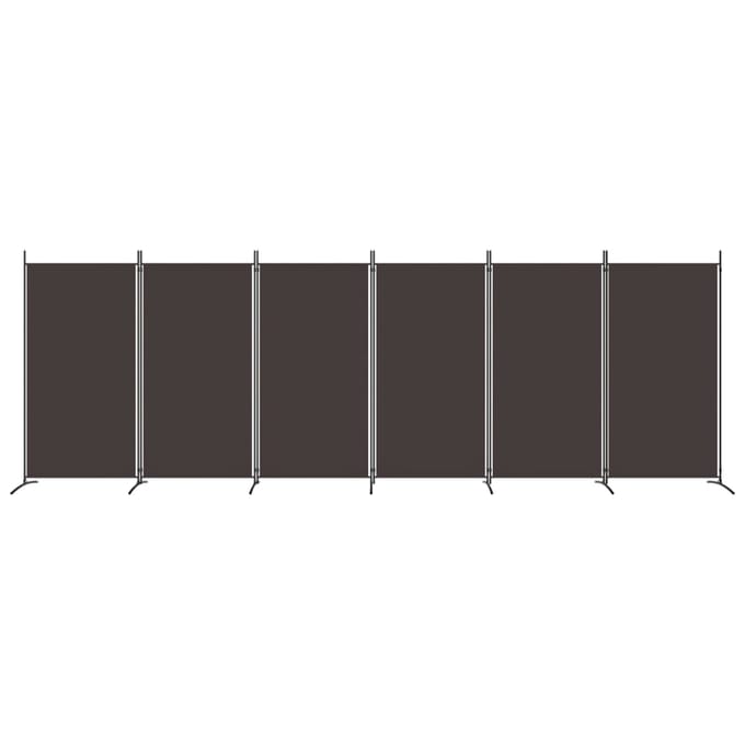 vidaXL - Kamerscherm - met - 6 - panelen - 520x180 - cm - stof - bruin