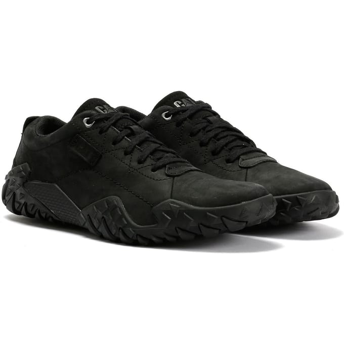 Caterpillar Gridlock Lo Tumbled Nubuck Heren Zwarte Veterschoenen