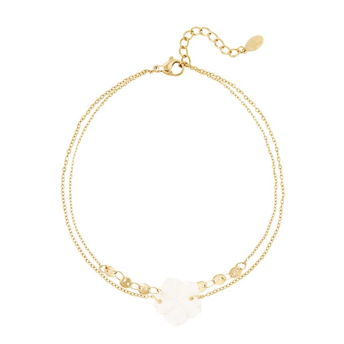 Enkelbandje - Anklet - Bloem - Goudkleurig - Beach Collection