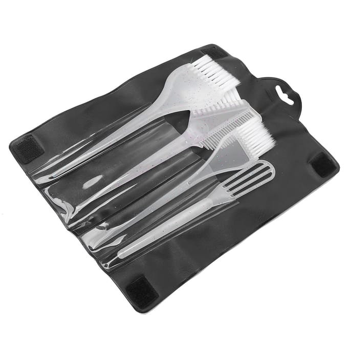 Haarkleur Borstelset Professionele Haarkleurverf Kleuringsborstel Applicator met Opbergtas Transparant transparant