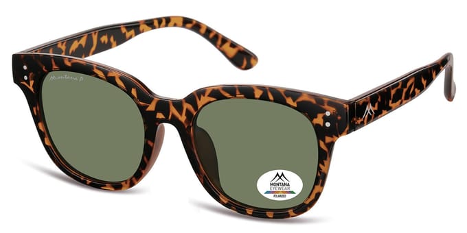 Sonnenbrille Montana mit grüner Schildkröte aus polarisiertem G15-Glas