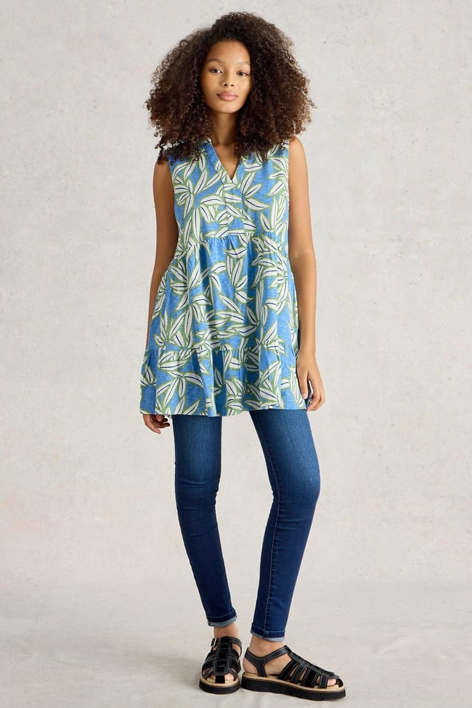 White Stuff Macie Sleeveless Tunic Blue Multi Größe: 6 | Blusen Outlet | Damen | Blau