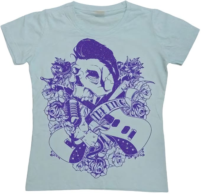 Hybris Dames-T-shirt 'The King Is Dead' Girly SH-5-15179-LFH2-7