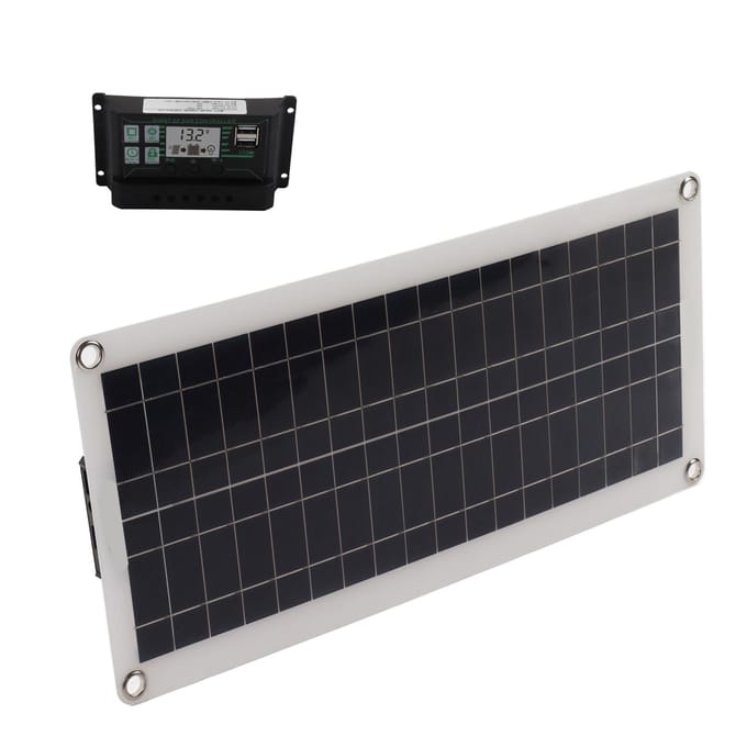 30W Zonnepaneel 30A Lader Spanningsregelaar Kit Polycrystallijn Silicium voor 12V Auto Camper Boot black