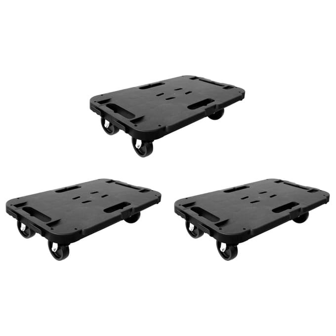 vidaXL - Transporttrolleys - 3 - st - 300 - kg - polypropeen - zwart