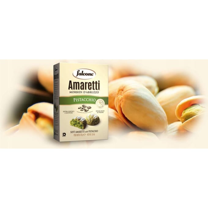 3 Pakken Falcone Amaretti Pistache - Soft Pistacchio Amaretti - Italiaanse koekjes