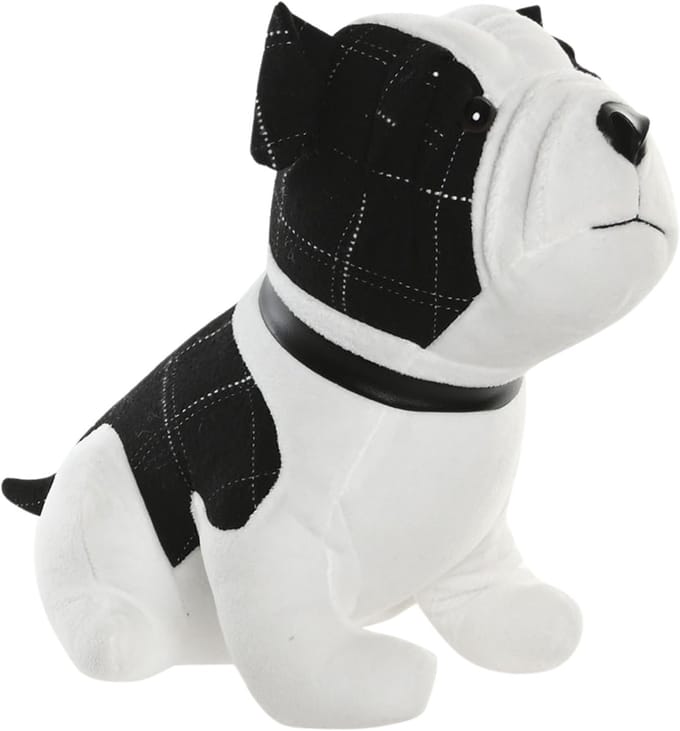 ITEM Deurstopper Hond - 1 kilo - wit/zwart - polyester - 29 x 18 x 26 cm- tegen klapperende deuren