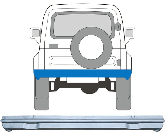 Buiten achter reparatiepaneel voor Suzuki Samurai 1981-