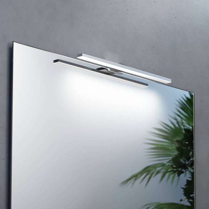 MCJ LED spiegellamp Triga IP44, chroom, 40cm, 3.000K