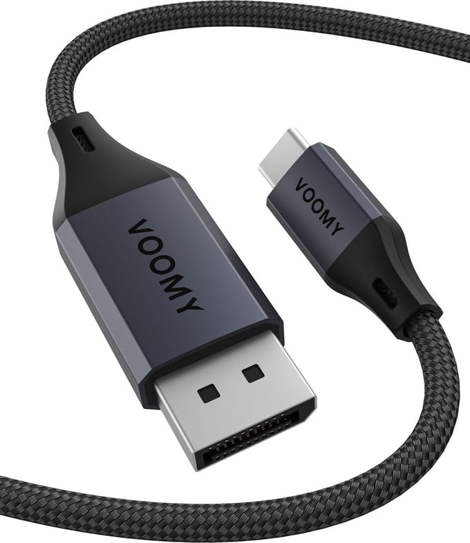 Voomy USB-C naar DisplayPort Kabel - 4K @ 60Hz - 2 Meter - DisplayPort 1.2 - Aluminium Space Grey