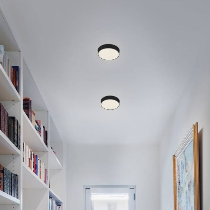 Briloner LED Star plafondlamp, Ø 15,7 cm, zwart