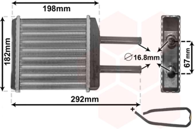 Van Wezel - KACHEL RADIATEUR VOOR CHEVROLET SPARK/MATIZ 2005-2010 96314858