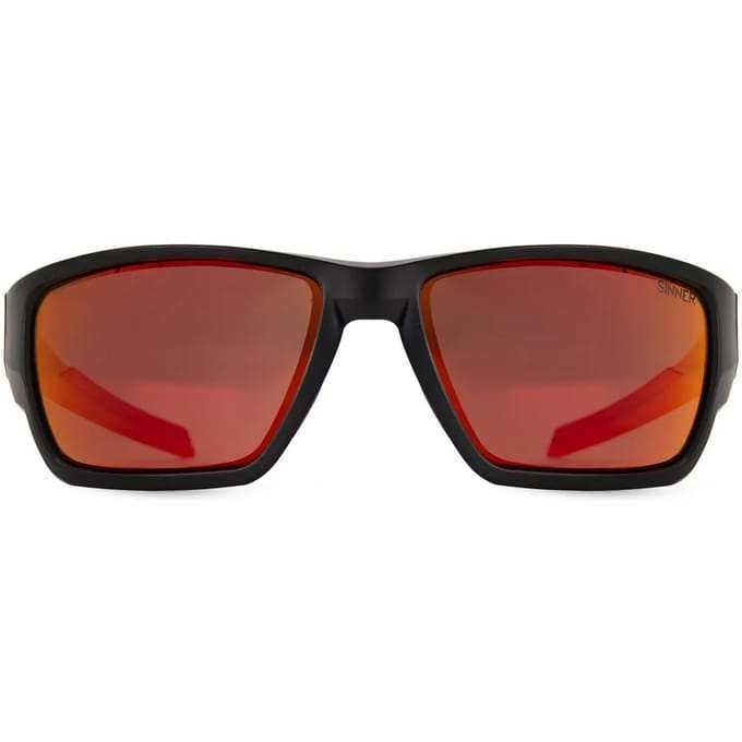 SINNER Jacara - Zonnebril - Polariserende SINTEC®-lenzen - Mat zwart/ rood - Unisex - One size - BIO based frame