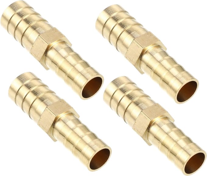 4 Stuks 12mm-10mm Rechte Messing Slangverbinders voor Tuin en Waterleidingen