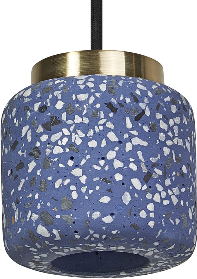 OSRAM Decor Terrazzo decoratieve hanglamp met gouden accenten , 100mm, met GU10 fitting, blauw