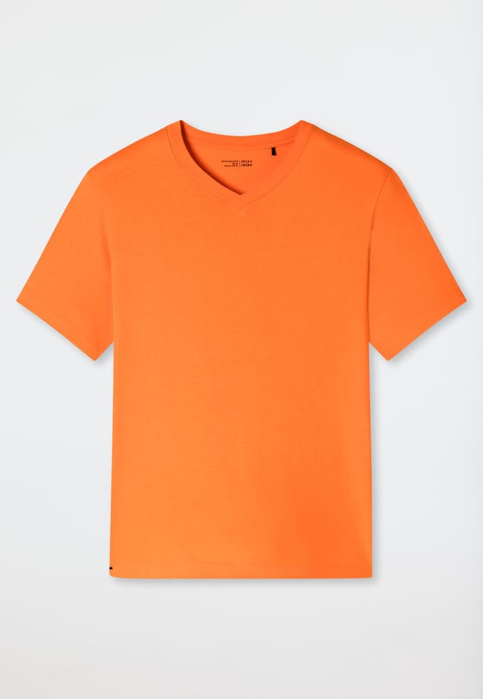 Shirt met korte mouwen en v-hals, oranje - Mix+ Relax 48