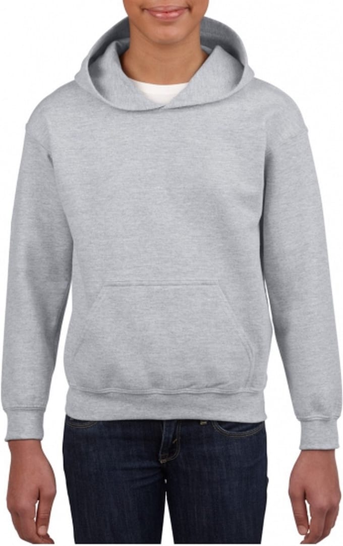 Gildan sweater met capuchon - grijs - jongens/meisjes - katoen/polyester - 280 grams 164