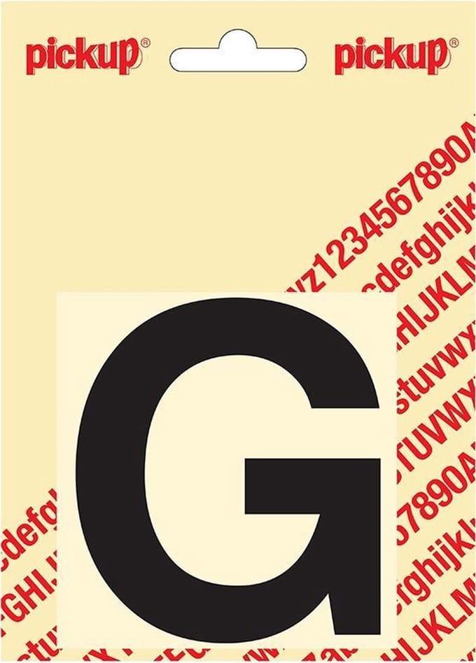 Pickup plakletter Helvetica 80 mm - zwart G