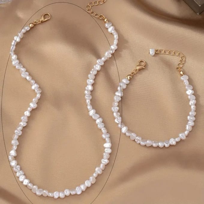 Nivard Ketting - Dames - Staal - Nep zilver - Met Hanger - Parels