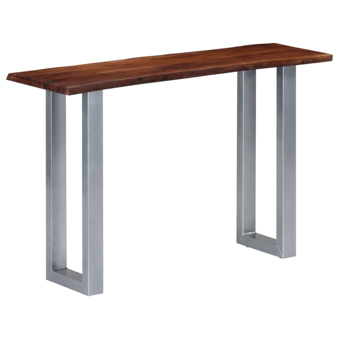 vidaXL - Wandtafel - 115x35x76 - cm - massief - acaciahout - en - ijzer
