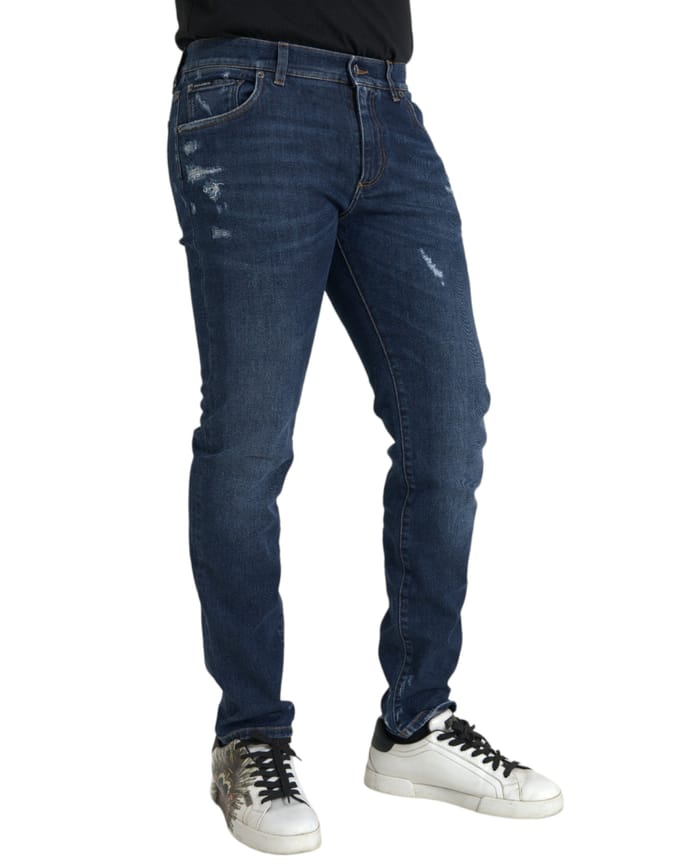 Slim Fit Versleten Jeans