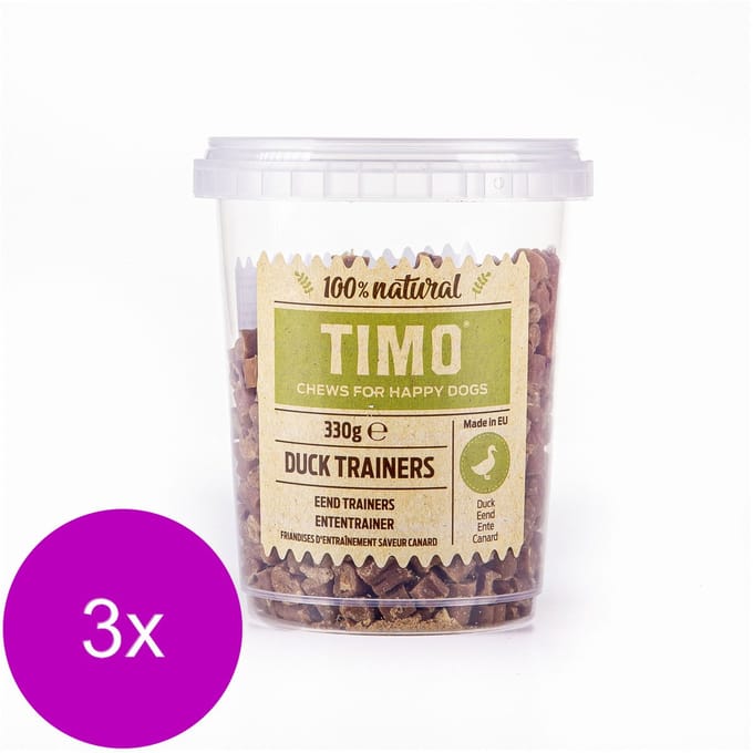 Timo Trainers Eend - Hondensnacks - 3 x 330 g Voordeelemmer