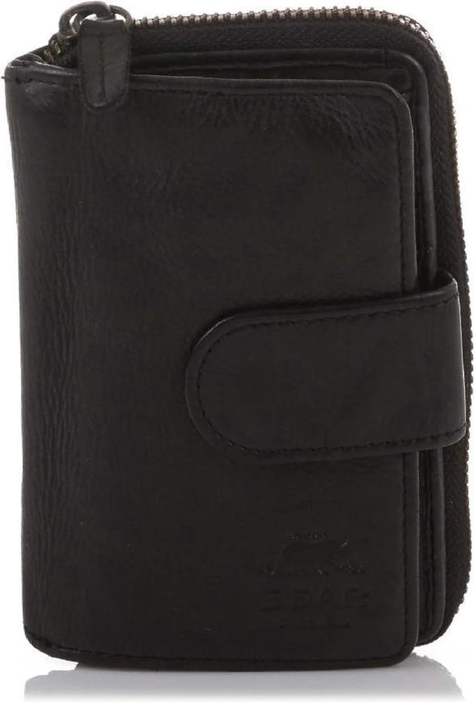 Bear Design Loet Portemonnee CL13550 - Zwart – Van leer – Bear Design Loet CL13550 is een leren ritsportemonnee voor wie pasjes, briefgeld en muntgeld veilig en overzichtelijk wil meenemen