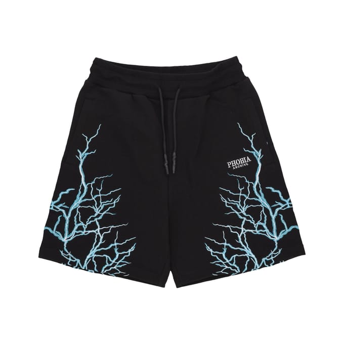 Korte trainingsbroek heren Lightning Short Zwart/lichtblauw