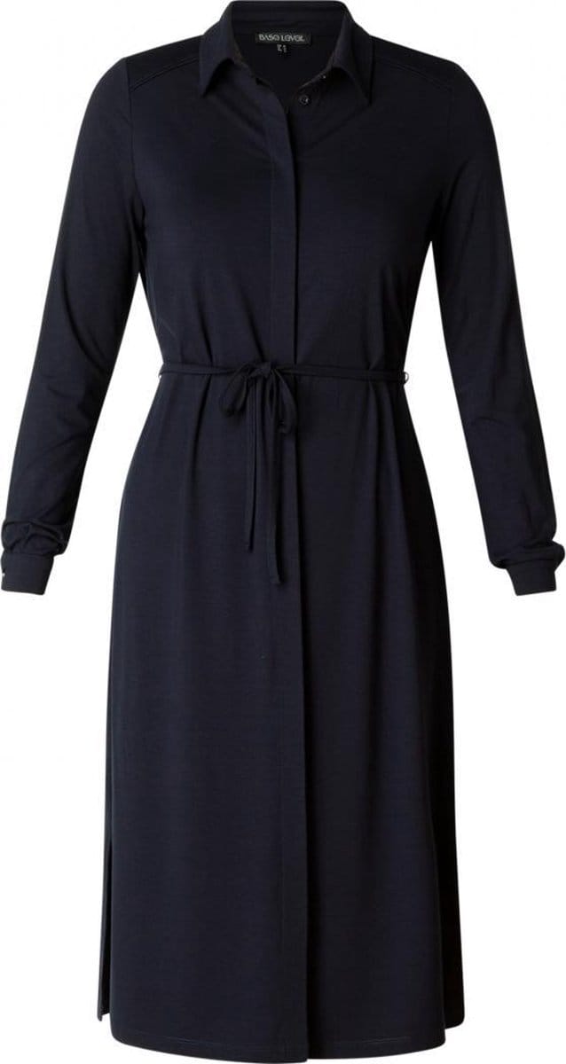 BASE LEVEL CURVY Aylem Jurk - Dark Blue - maat 5(58/60)