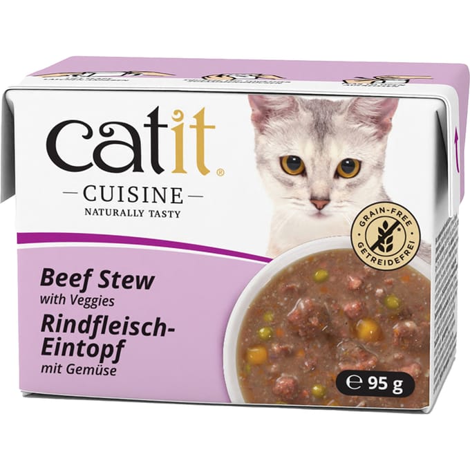 24x95g Catit Cuisine stoofvlees met groenten nat kattenvoer