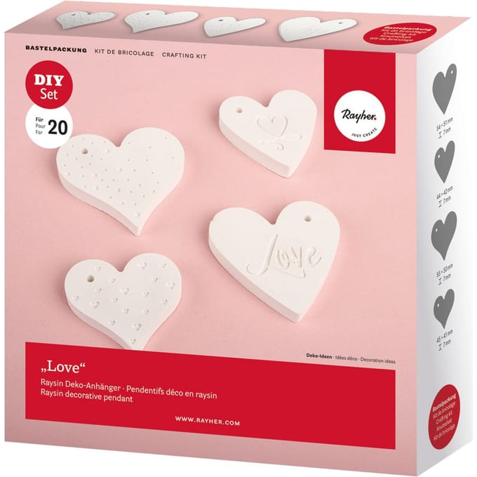 Siliconen gietvormset decoratieve hanger "Love", 4 motieven